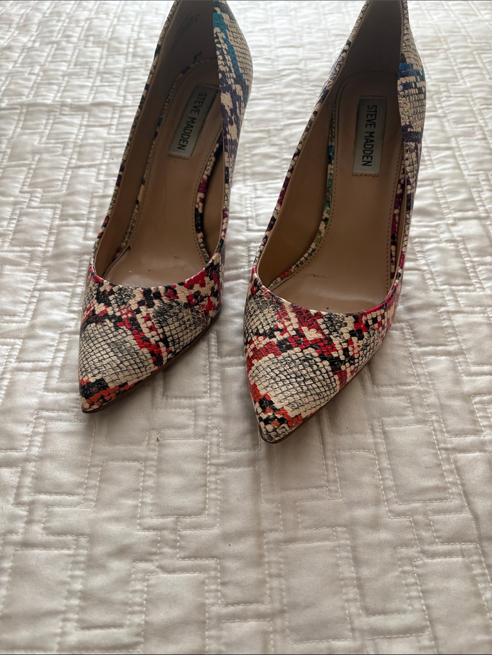 Steve Madden Women's Multicolor Snakeskin Pointed-Toe Pumps